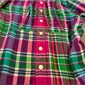 Polo Ralph Lauren girls plaid button up long sleeve shirt sz 2/2T